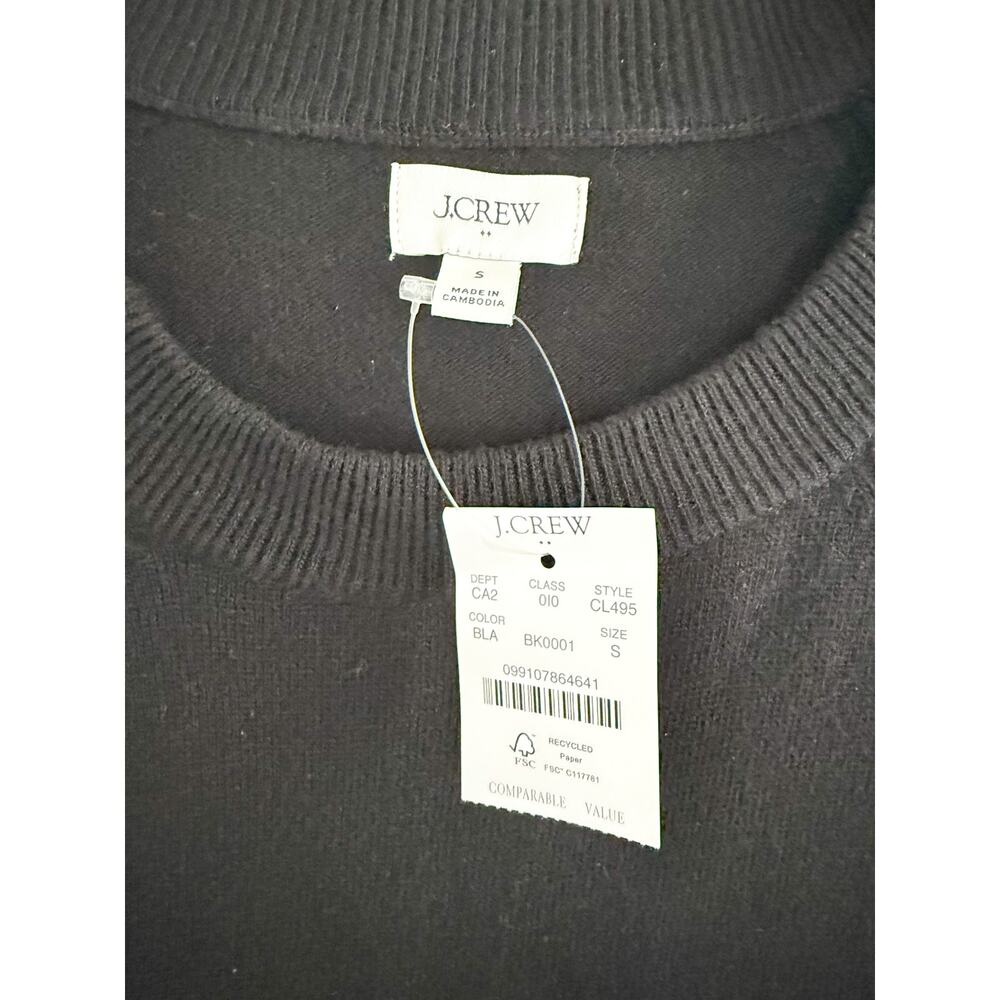 J.Crew Factory | NWT Wool Blend Boyfriend Sweater Black Relaxed | Sz S - Picture 5 of 8